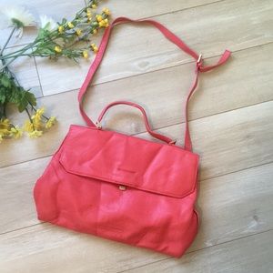 Crossbody Cuir Lush Coral Leather Purse Satchel
